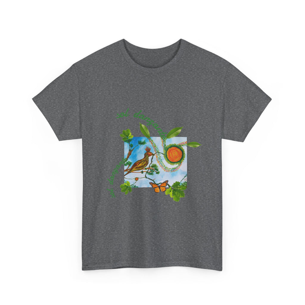 Nature Sunbird Tee — 'sol danzar' Floral Bird Graphic T‑Shirt