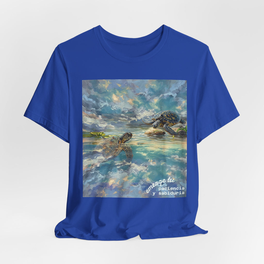 Sea Turtle Beach Art T-Shirt – Coastal Ocean Wave Graphic Tee