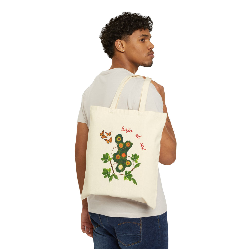 Bajo el Sol Floral Tote — Canvas Cotton Market Bag