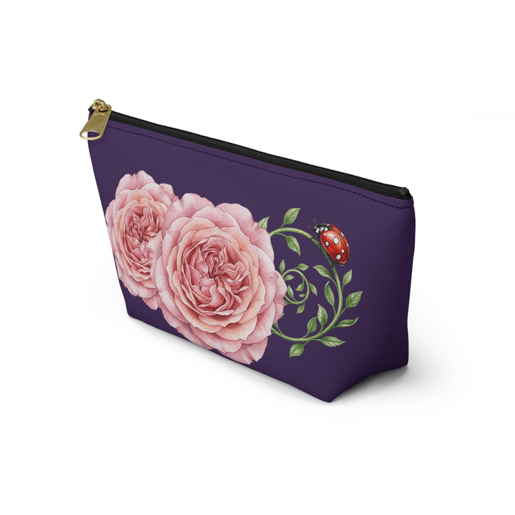 Floral Rose & Ladybug Accessory Pouch