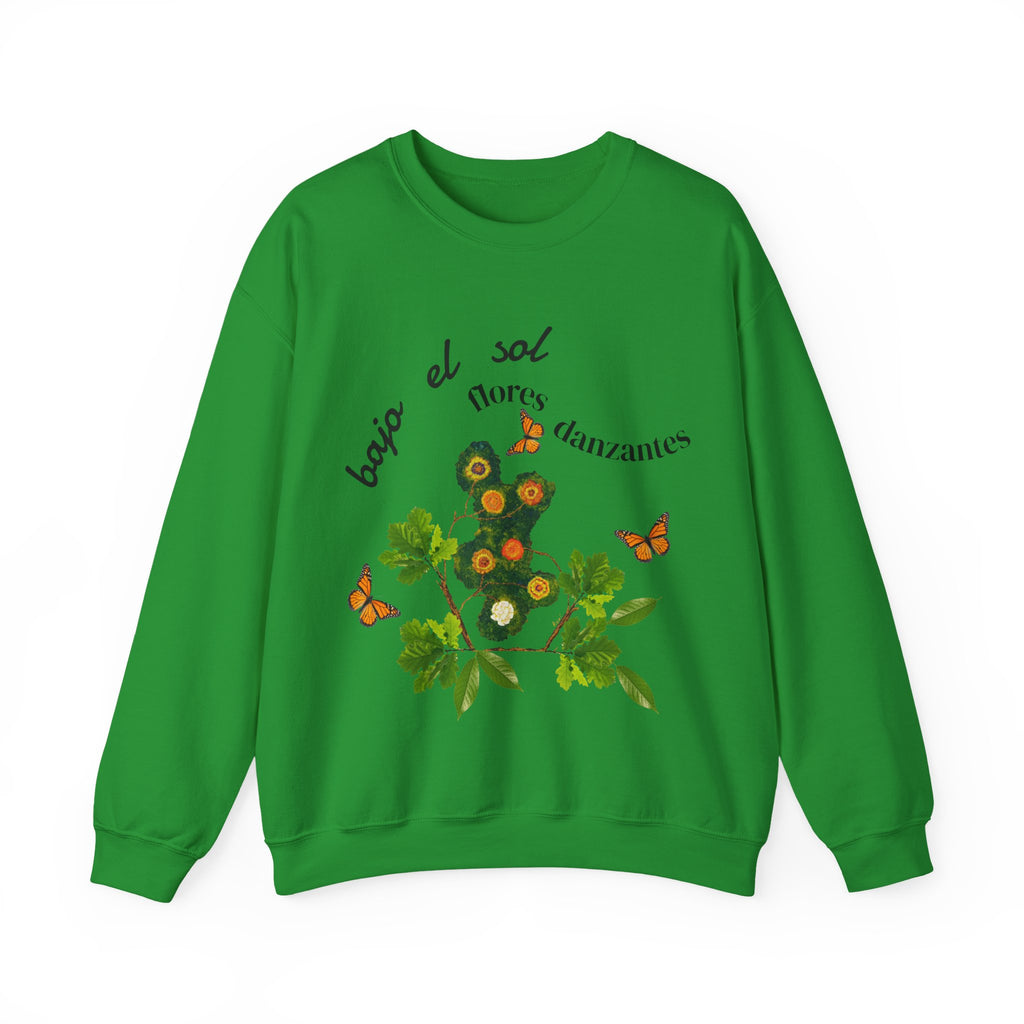 Floral Butterflies Crewneck Sweatshirt — "bajo el sol flores danzantes"
