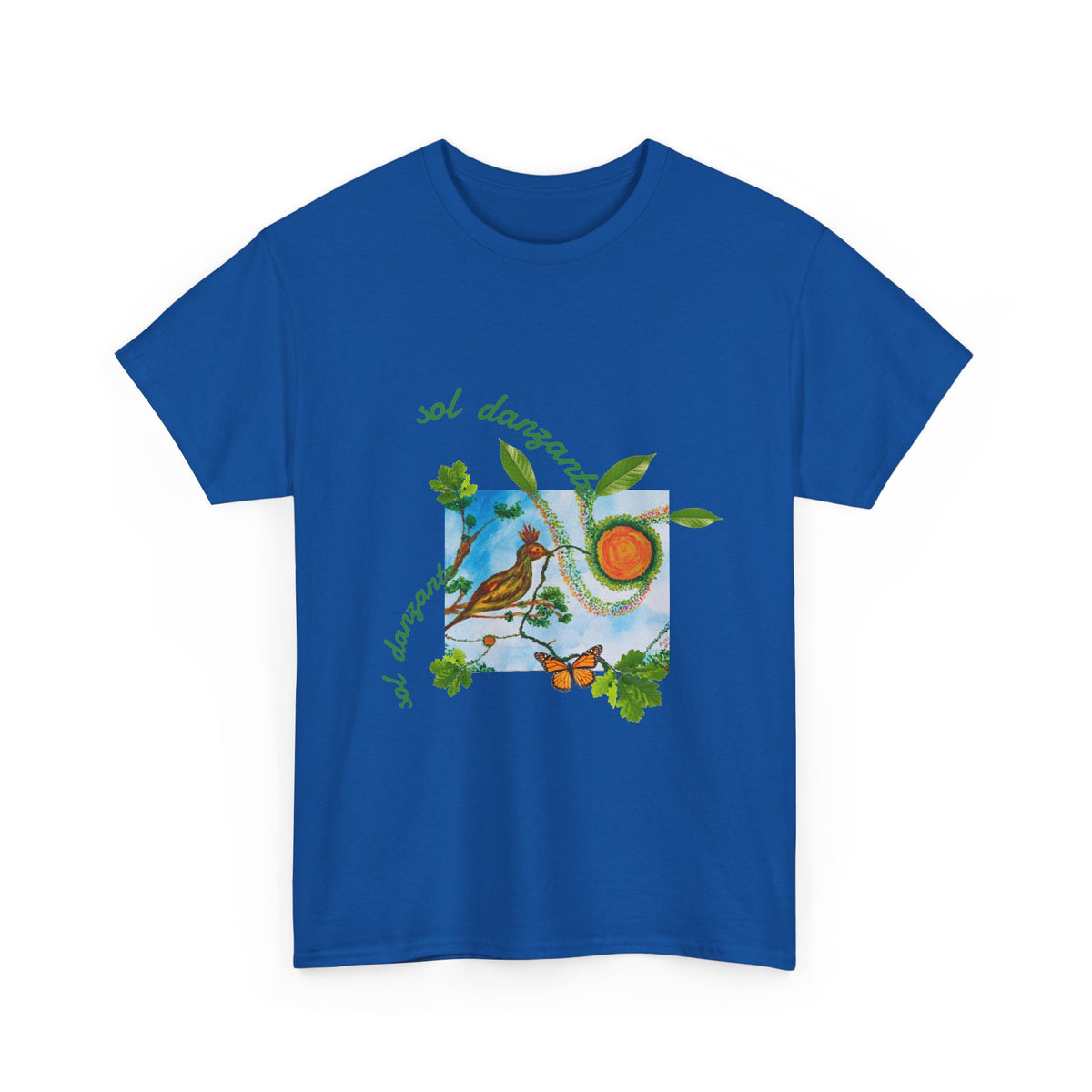 Nature Sunbird Tee — 'sol danzar' Floral Bird Graphic T‑Shirt