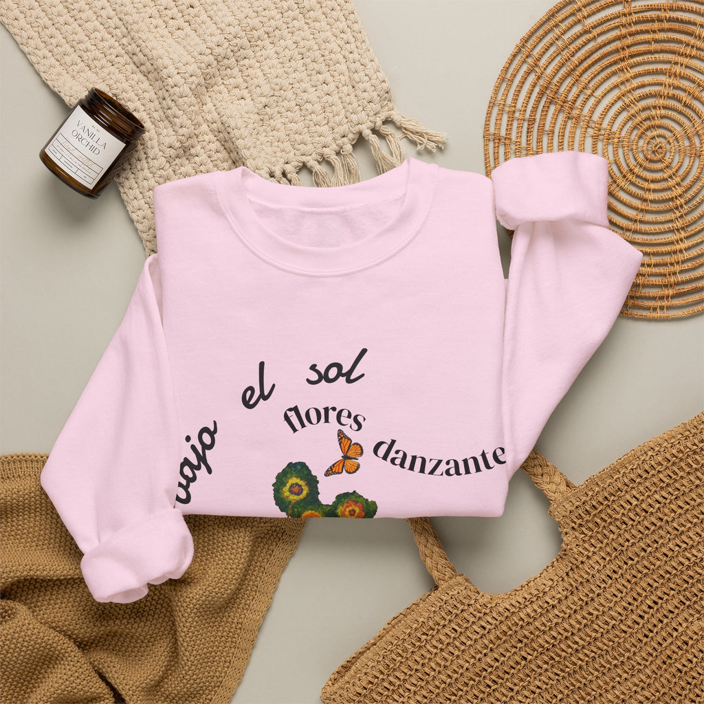 Floral Butterflies Crewneck Sweatshirt — "bajo el sol flores danzantes"