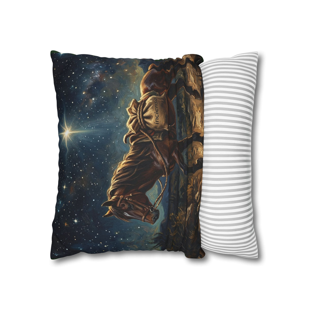 Starry Night Horse Decorative Pillow - Rustic Western Farmhouse Throw Cushion