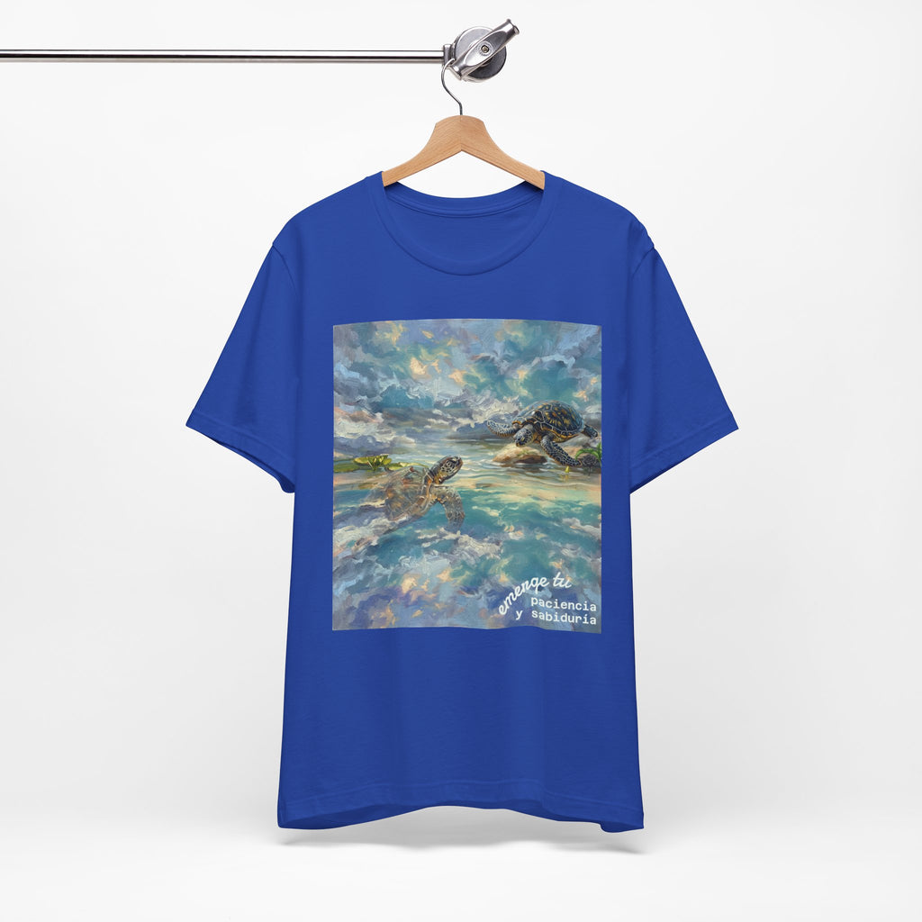 Sea Turtle Beach Art T-Shirt – Coastal Ocean Wave Graphic Tee