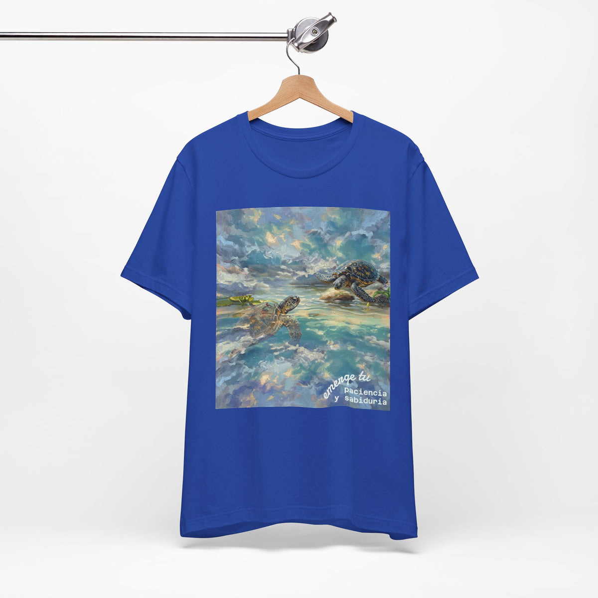 Sea Turtle Beach Art T-Shirt – Coastal Ocean Wave Graphic Tee