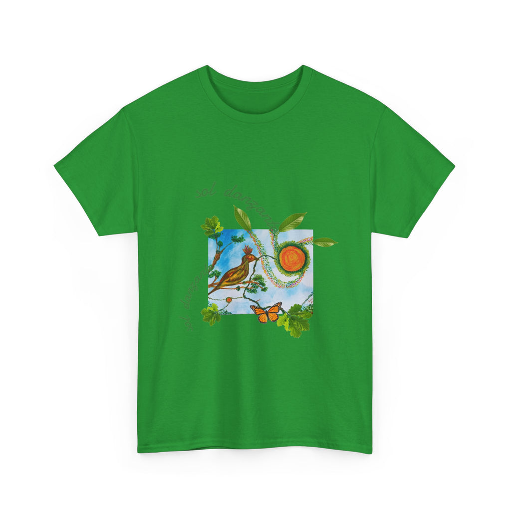Nature Sunbird Tee — 'sol danzar' Floral Bird Graphic T‑Shirt