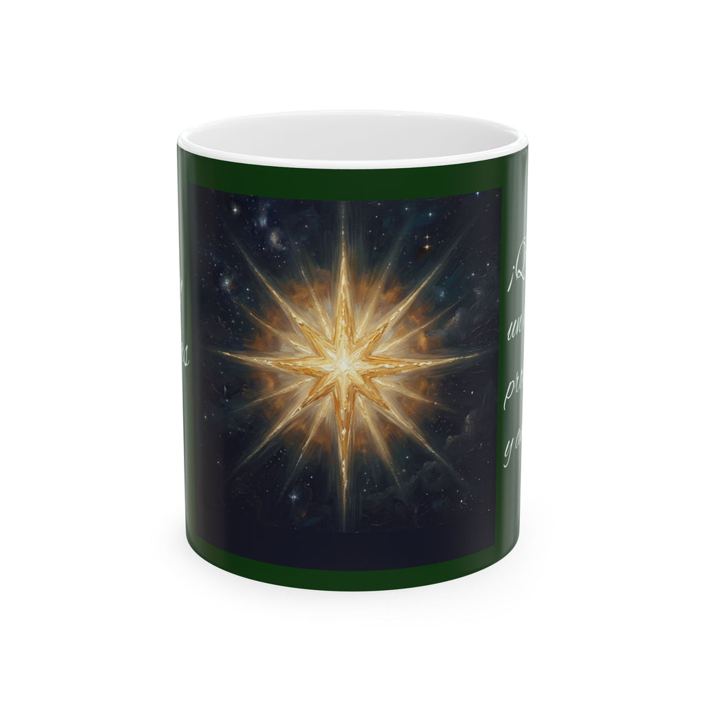 Christmas Star Ceramic Mug — Festive Holiday Greeting Coffee Cup (11oz/15oz)
