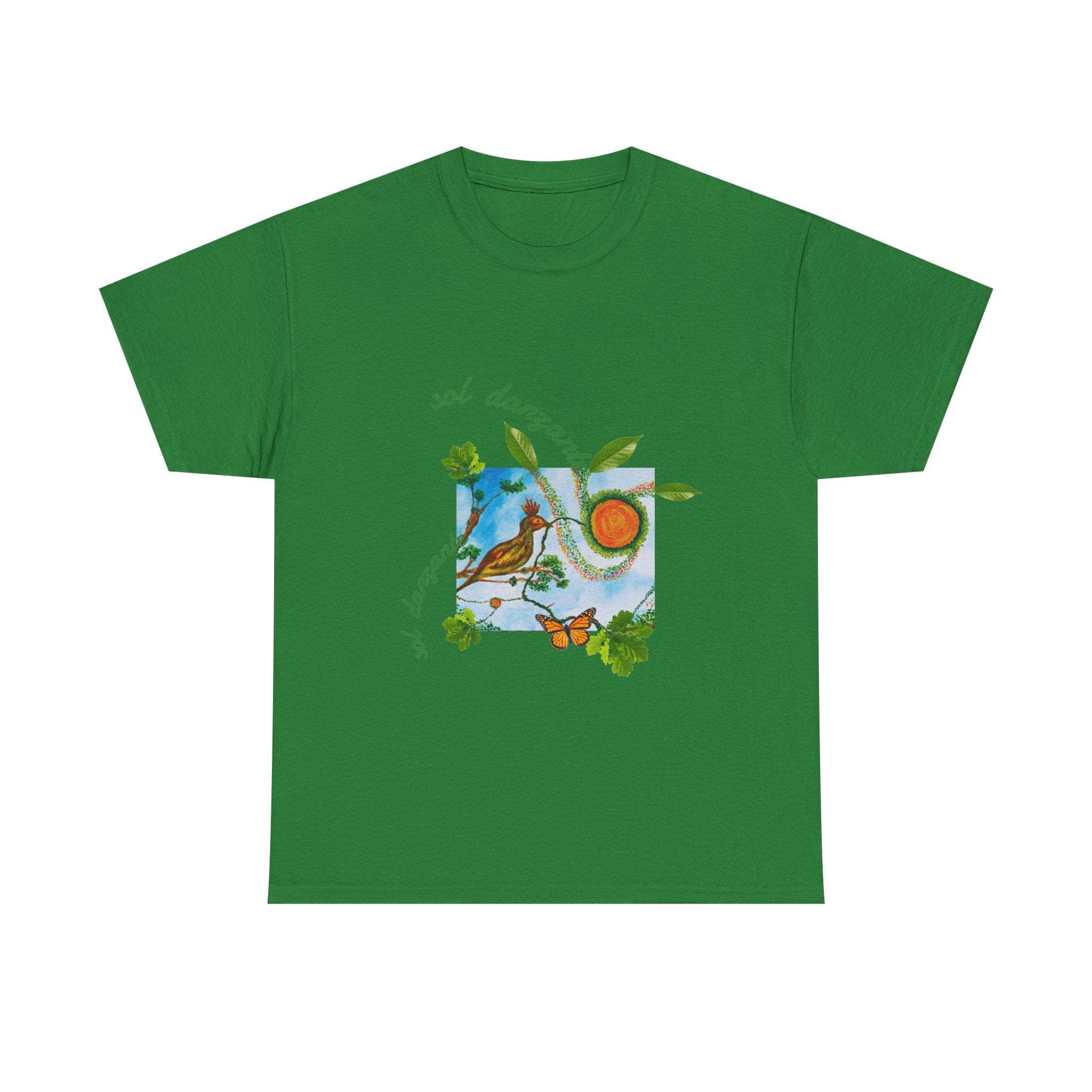 Nature Sunbird Tee — 'sol danzar' Floral Bird Graphic T‑Shirt