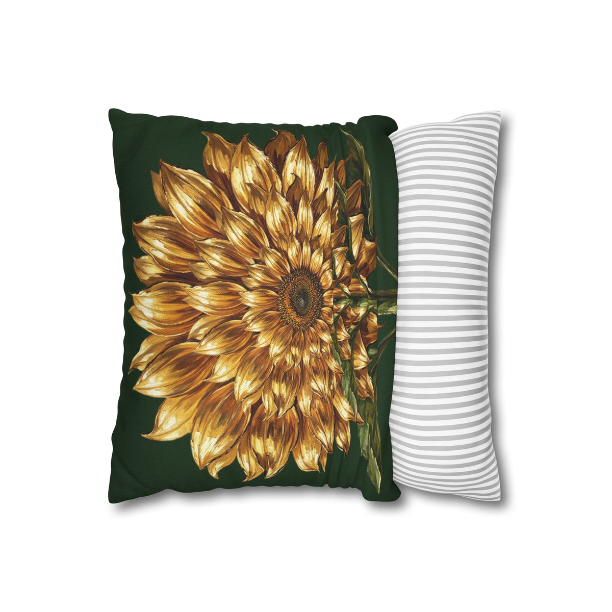 Sunflower Pattern Decorative Pillowcase — Golden Blooms Accent Cushion Cover