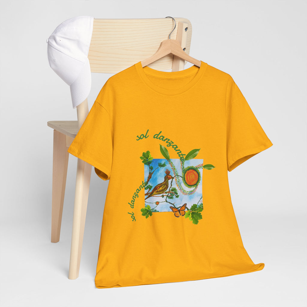 Nature Sunbird Tee — 'sol danzar' Floral Bird Graphic T‑Shirt