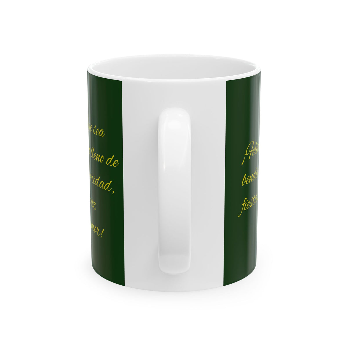 Angel Ornament Ceramic Mug — Green Christmas Angel Mug (11oz/15oz)