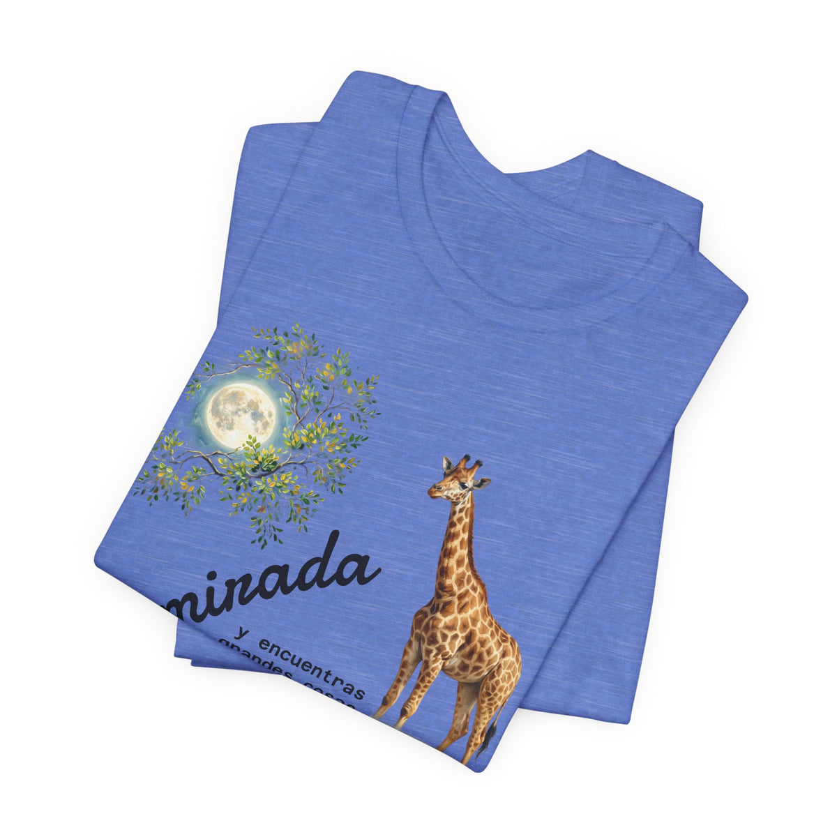 Giraffe Moon Tee — "Eleva tu mirada" Inspirational Graphic T-Shirt