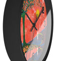 Sunset Reflection Wall Clock — Colorful Tree Lake Art Clock