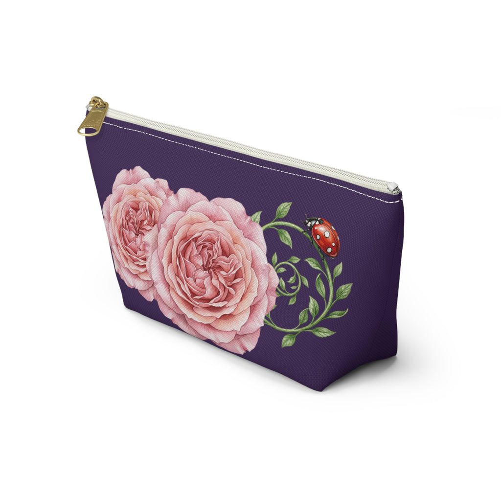Floral Rose & Ladybug Accessory Pouch