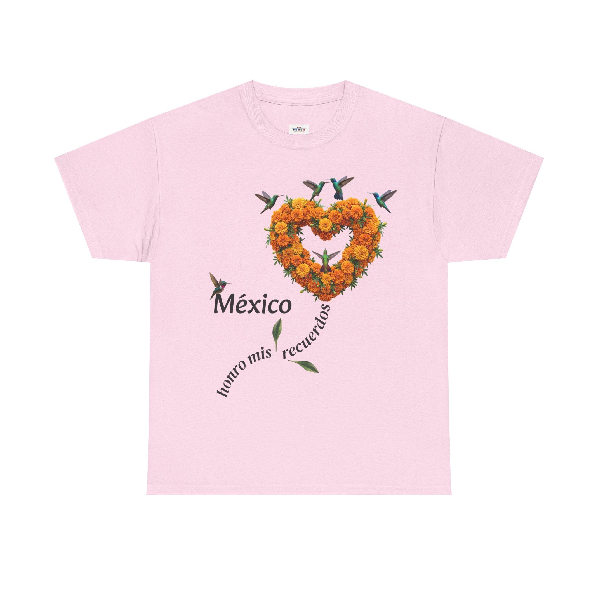 Mexico Marigold Heart T-Shirt – "tomo mis recuerdos" Día de Muertos Tribute