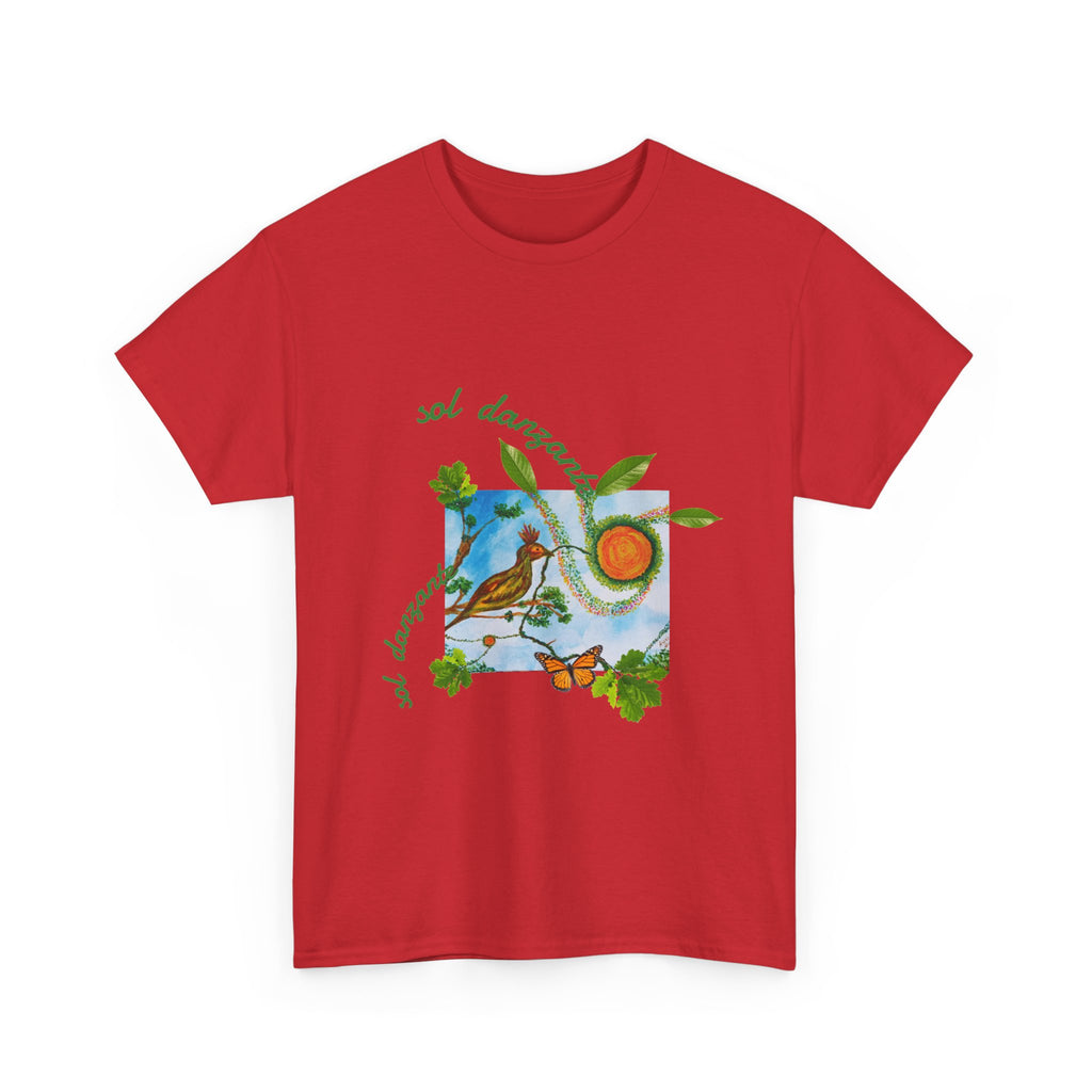 Nature Sunbird Tee — 'sol danzar' Floral Bird Graphic T‑Shirt