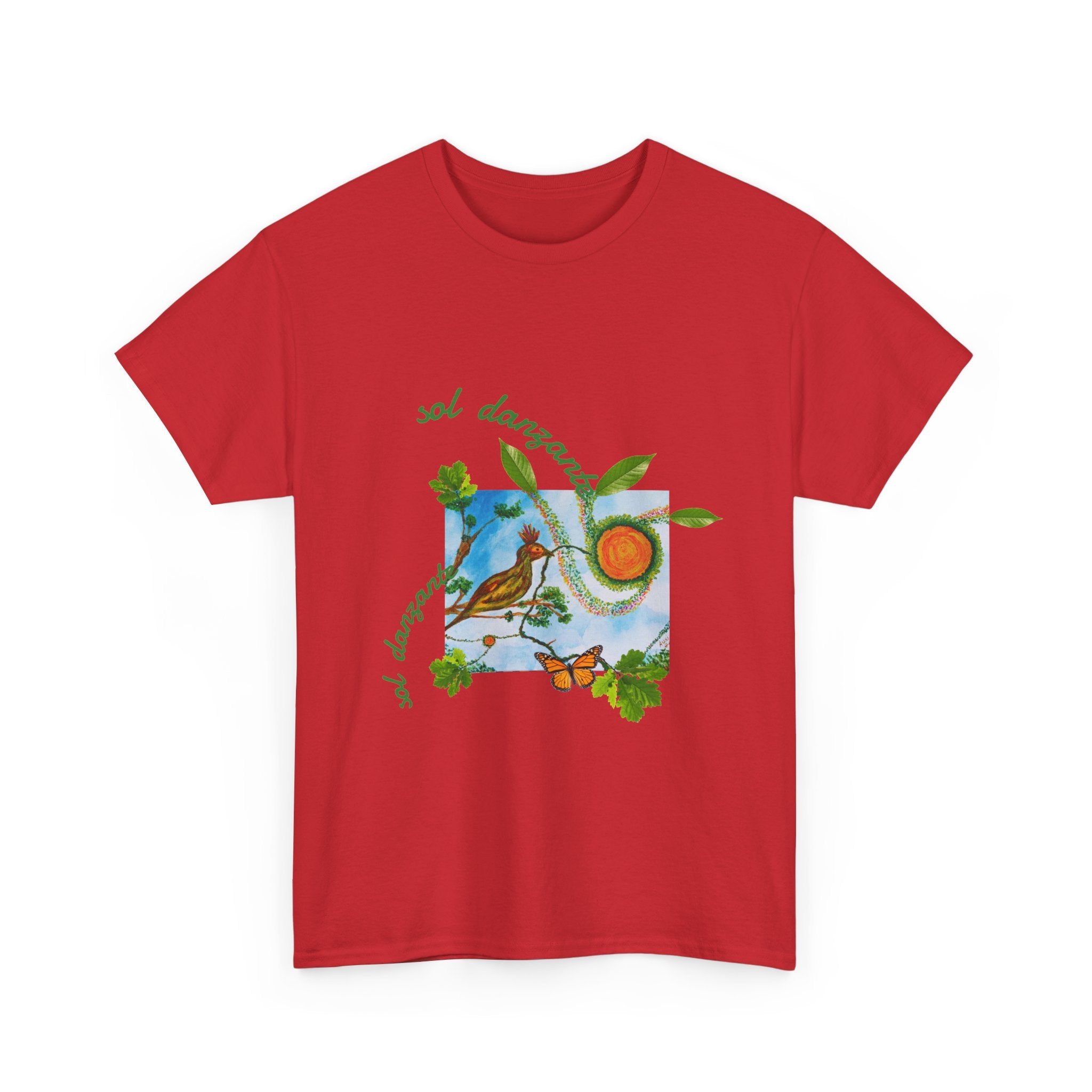 Nature Sunbird Tee — 'sol danzar' Floral Bird Graphic T‑Shirt