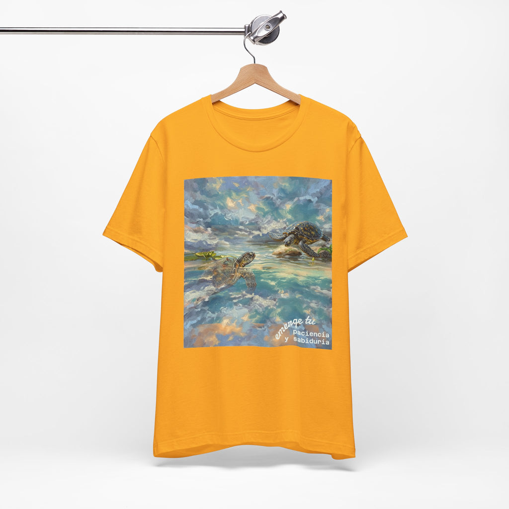 Sea Turtle Beach Art T-Shirt – Coastal Ocean Wave Graphic Tee