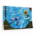 Sunflower & Blue Bird Wall Decal — Whimsical Nature Mural for Living Room or Nursery
