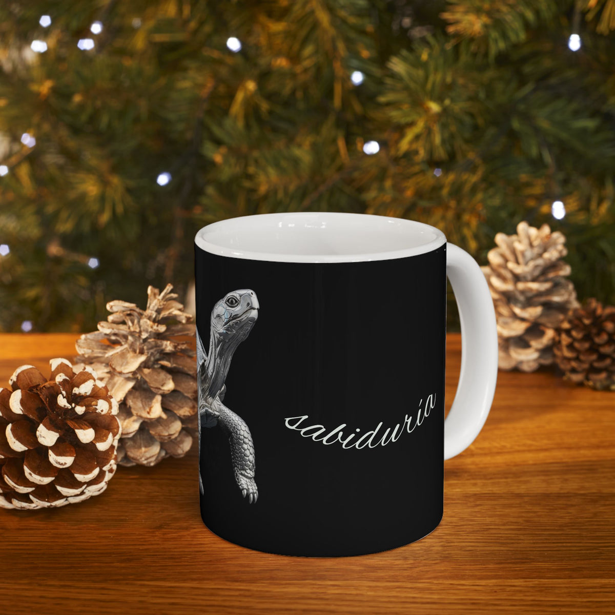 Tortoise Ceramic Mug — Realistic Turtle Art Coffee Cup (11oz & 15oz)