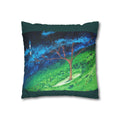 Solo Funda, no incluye relleno.  Solid Teal Decorative Pillowcase — Spun Polyester Square Pillow Cover
