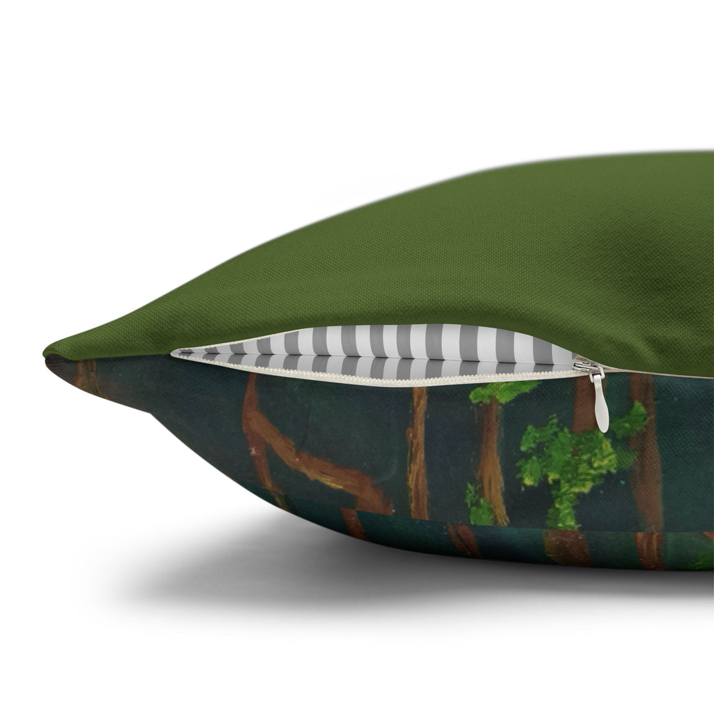 Solo Funda, no incluye relleno. Solid Olive Green Square Pillowcase — Spun Polyester Decorative Throw Pillow Cover