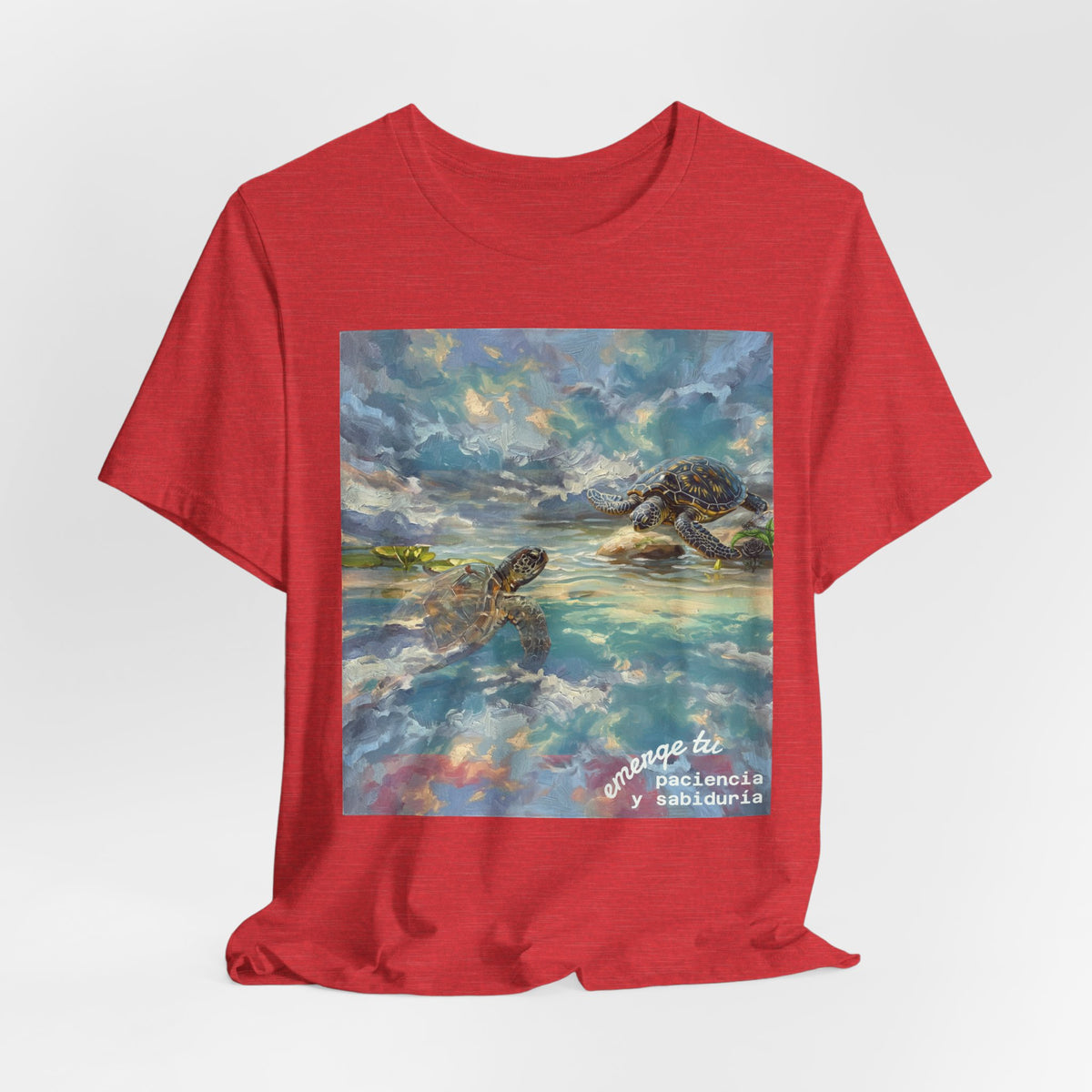 Sea Turtle Beach Art T-Shirt – Coastal Ocean Wave Graphic Tee
