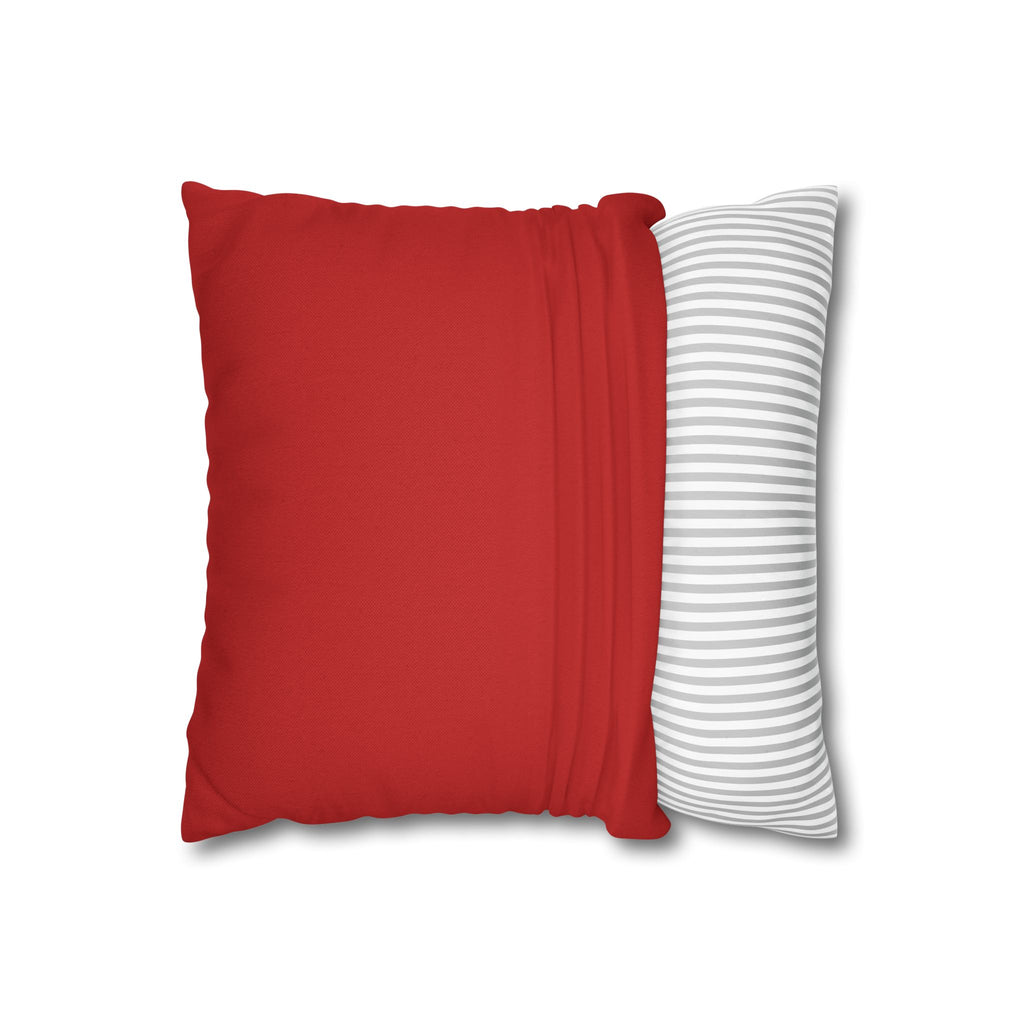 Solid Red Decorative Pillowcase - Spun Polyester Square Throw Pillow Cover