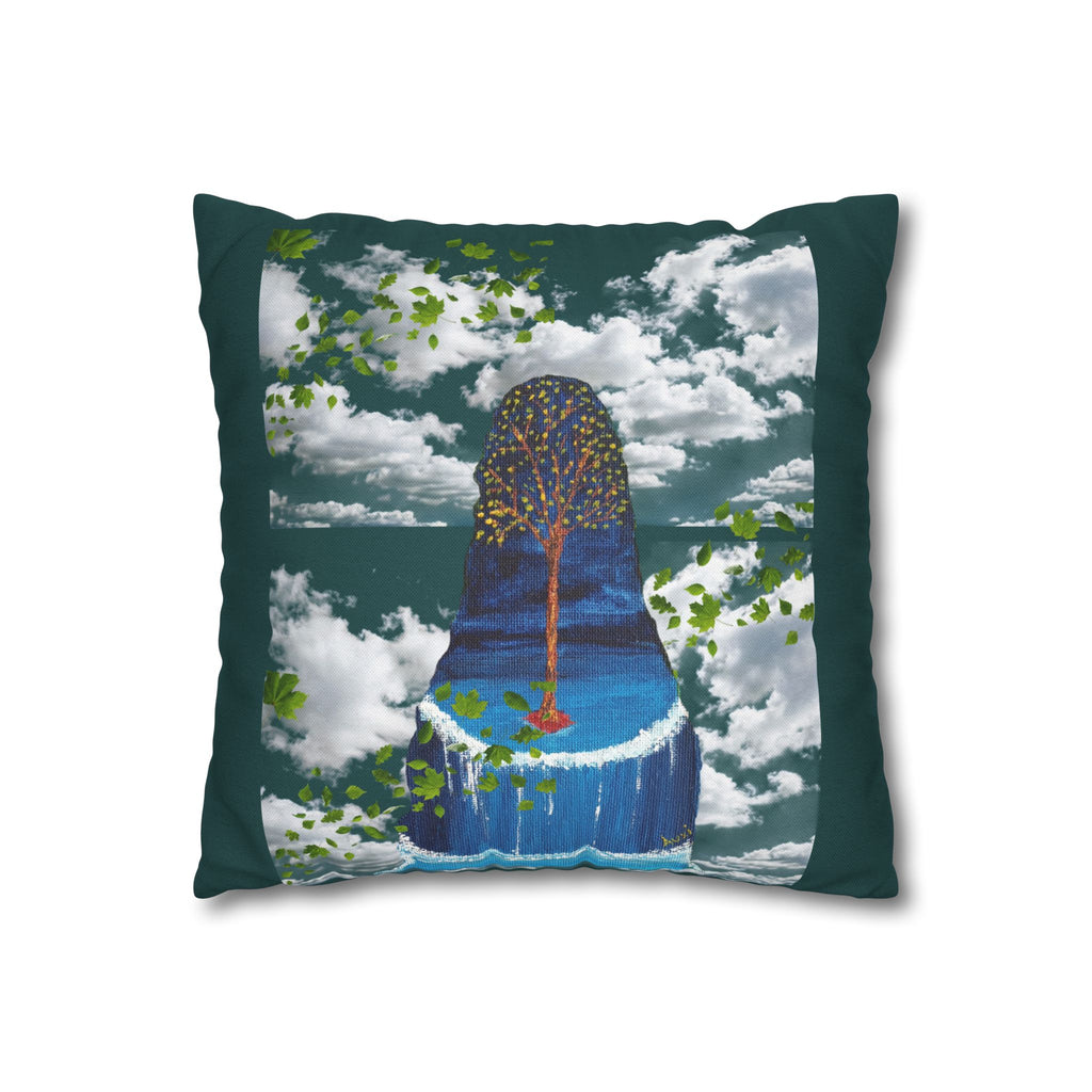 Solo Funda, no incluye relleno. Solid Teal Square Pillowcase — Spun Polyester Decorative Throw Pillow Cover