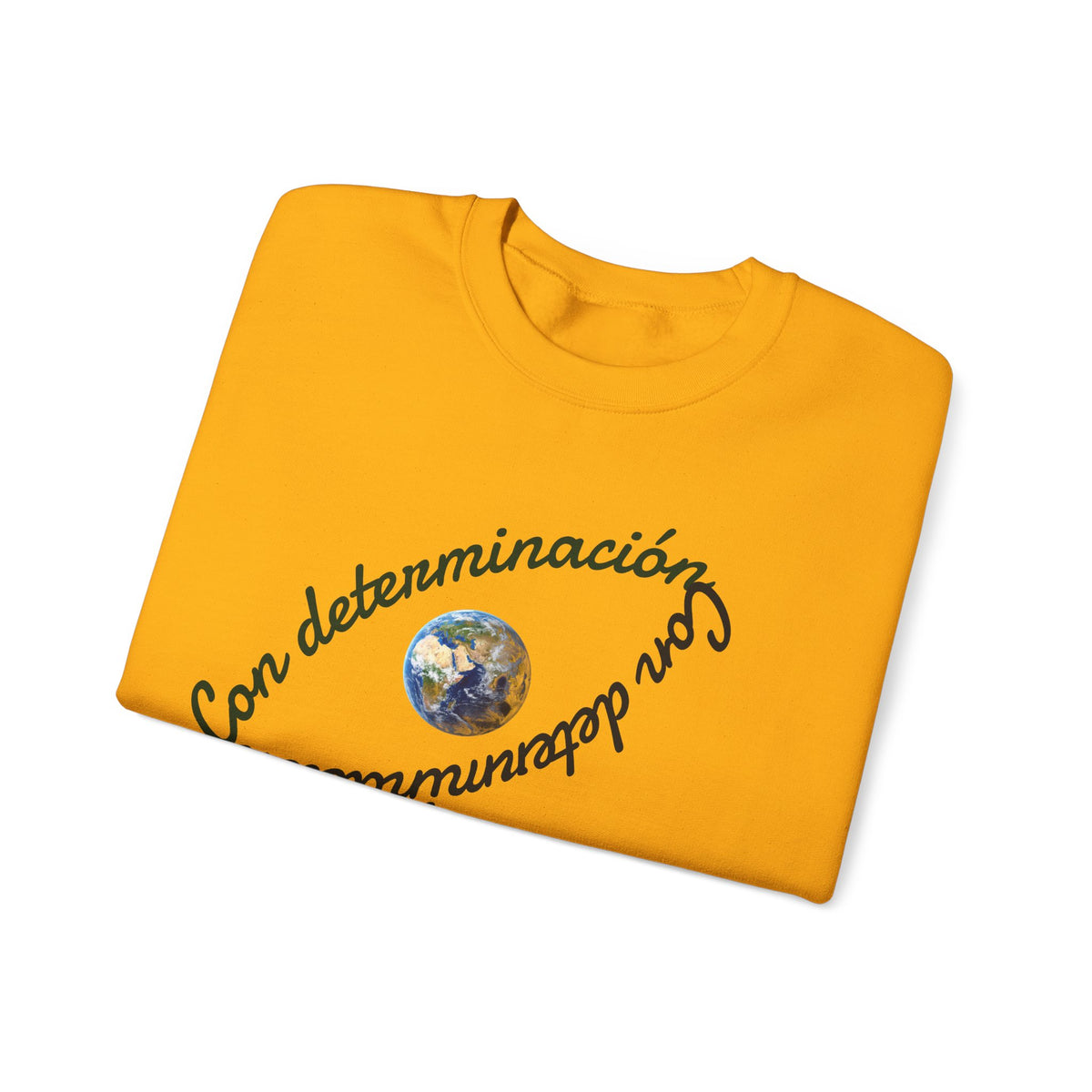 Crewneck Sweatshirt — "Con determinación" Earth & Sloth Eco Graphic