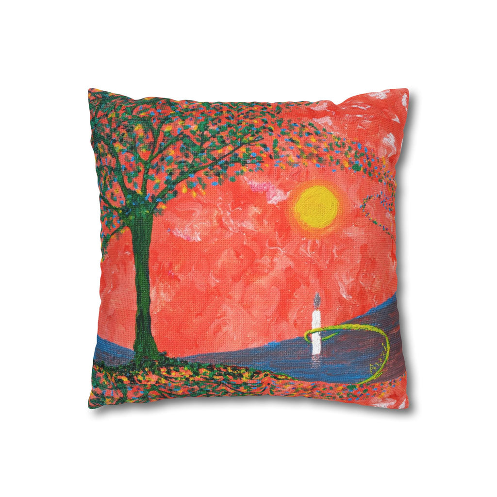 Solo Funda, no incluye relleno.  Orange Decorative Pillowcase — Solid Spun Polyester Square Cushion Cover
