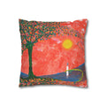 Solo Funda, no incluye relleno.  Orange Decorative Pillowcase — Solid Spun Polyester Square Cushion Cover