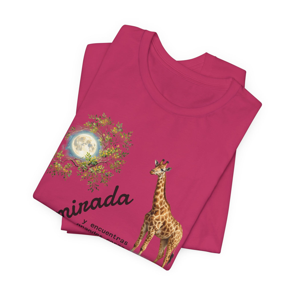 Giraffe Moon Tee — "Eleva tu mirada" Inspirational Graphic T-Shirt