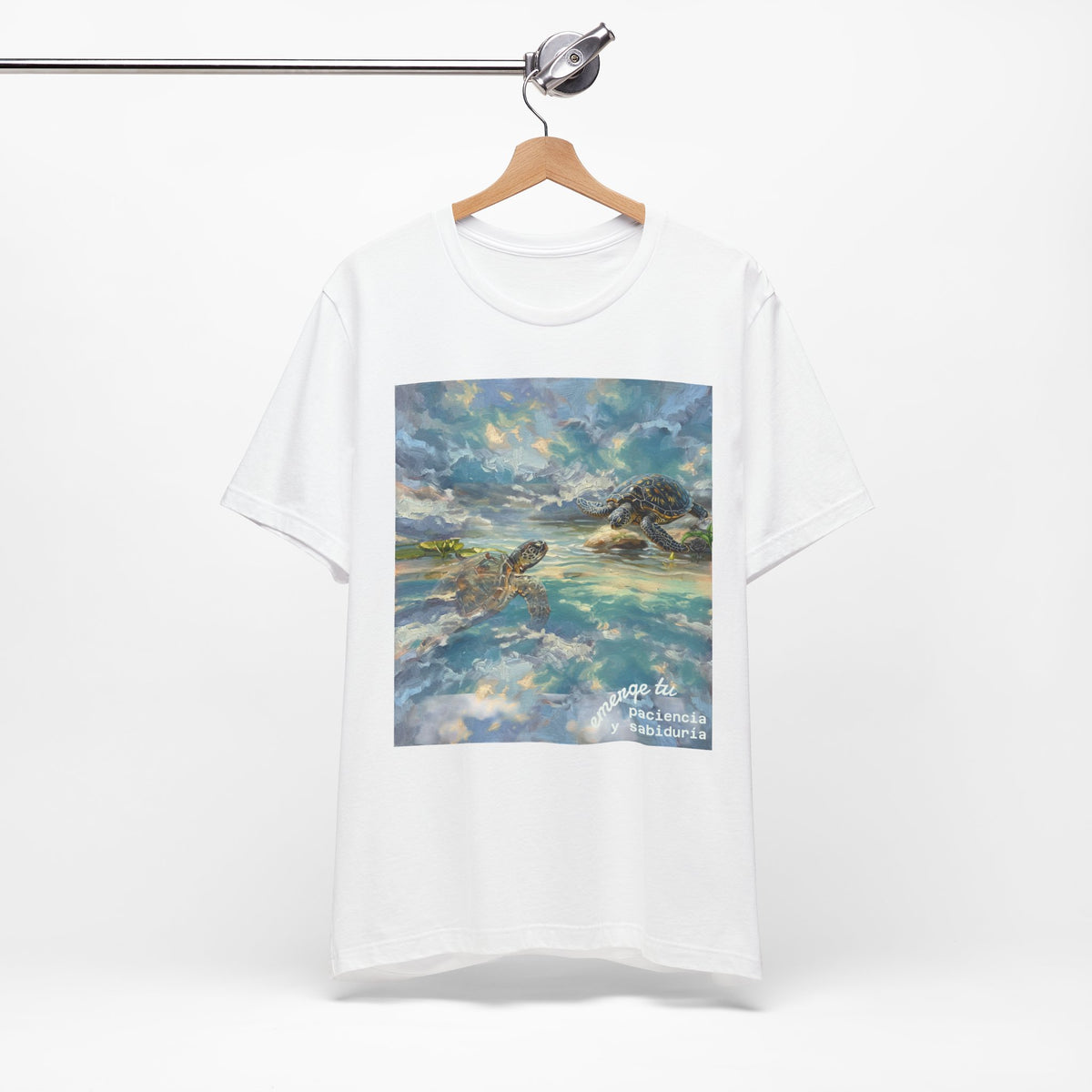 Sea Turtle Beach Art T-Shirt – Coastal Ocean Wave Graphic Tee