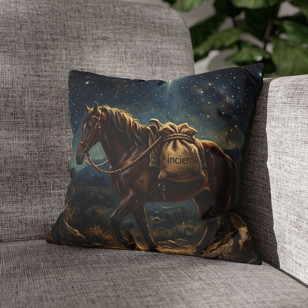 Starry Night Horse Decorative Pillow - Rustic Western Farmhouse Throw Cushion