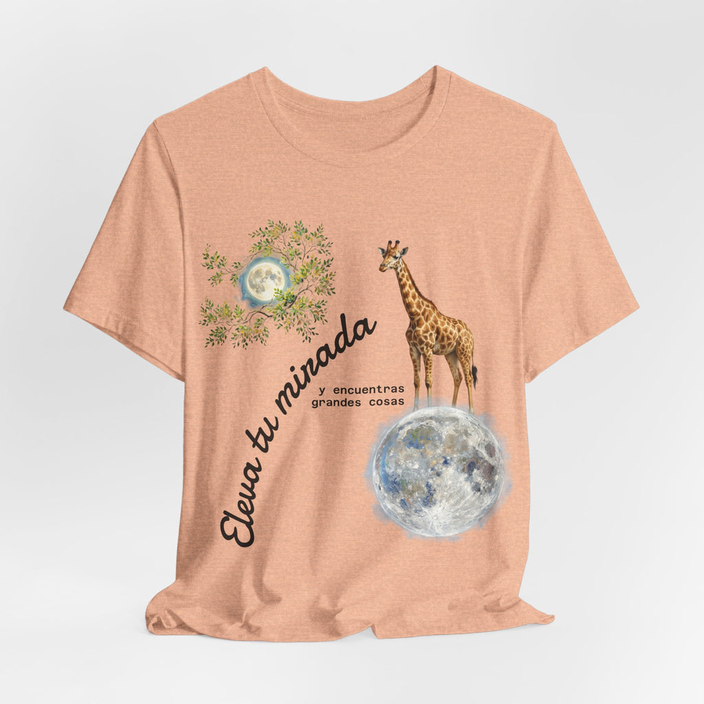 Giraffe Moon Tee — "Eleva tu mirada" Inspirational Graphic T-Shirt