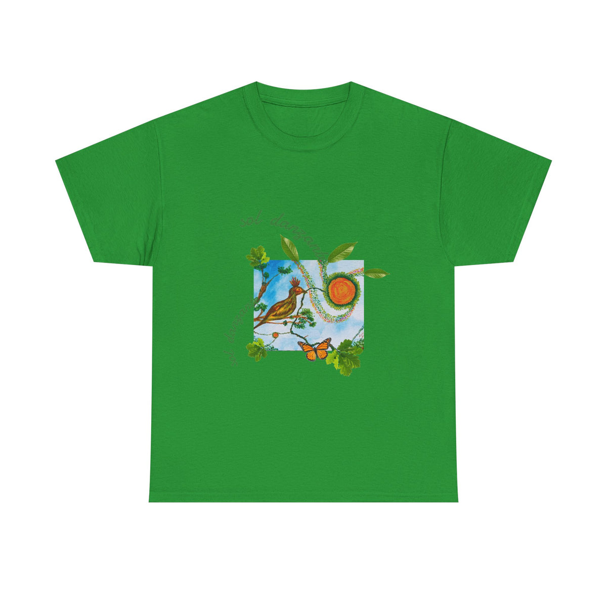 Nature Sunbird Tee — 'sol danzar' Floral Bird Graphic T‑Shirt