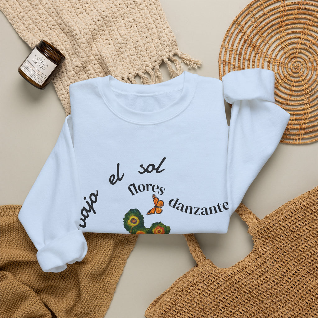Floral Butterflies Crewneck Sweatshirt — "bajo el sol flores danzantes"