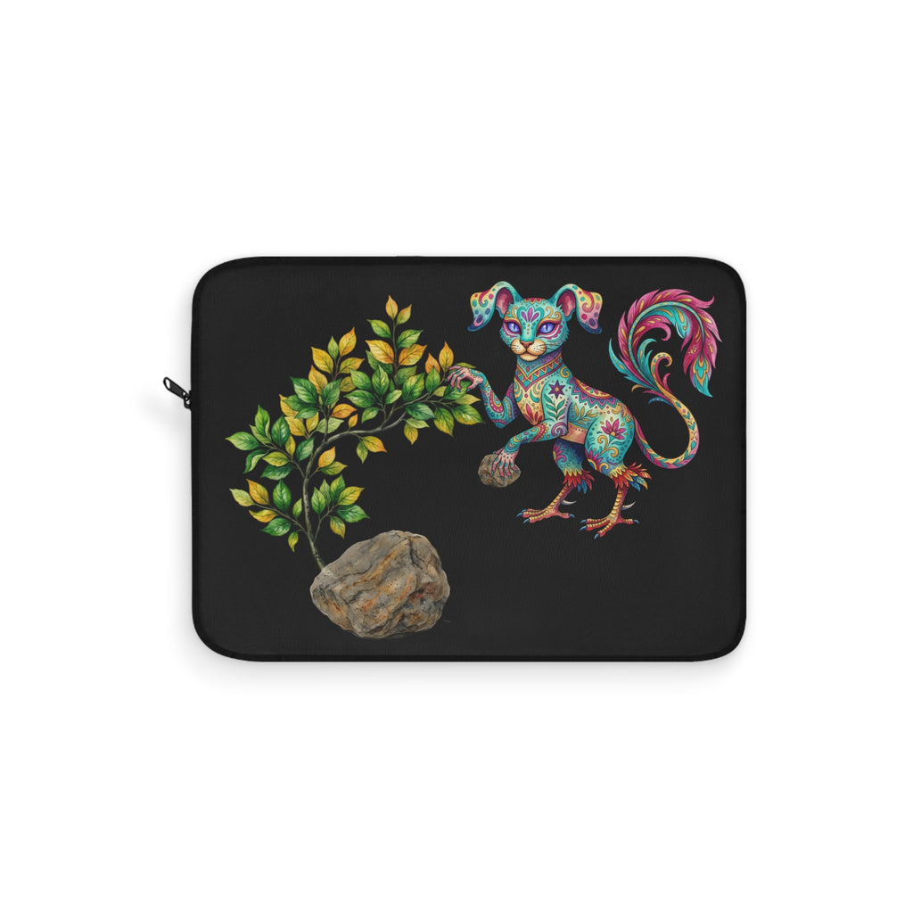 Colorful Alebrije Cat Laptop Sleeve — Vibrant Mexican Folk Art Laptop Case