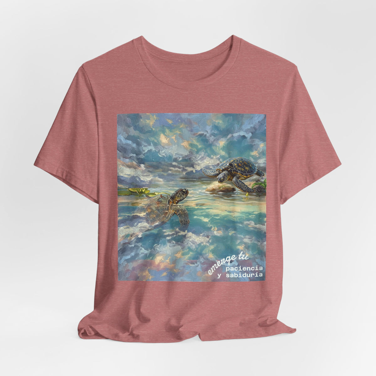 Sea Turtle Beach Art T-Shirt – Coastal Ocean Wave Graphic Tee