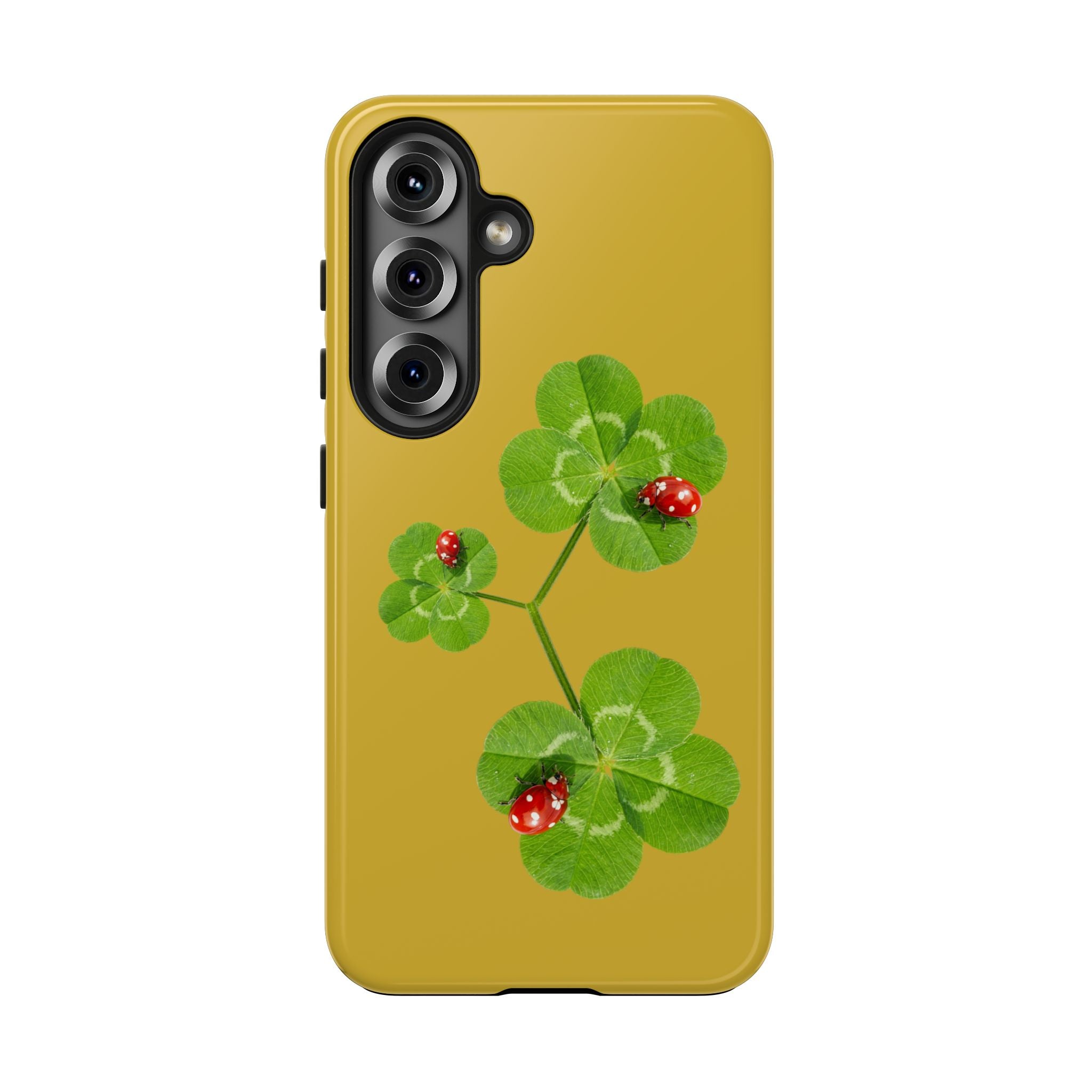 Clover & Ladybug Tough Phone Case — Lucky Botanical Protective Cover
