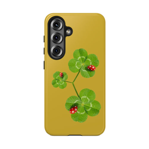 Clover & Ladybug Tough Phone Case — Lucky Botanical Protective Cover