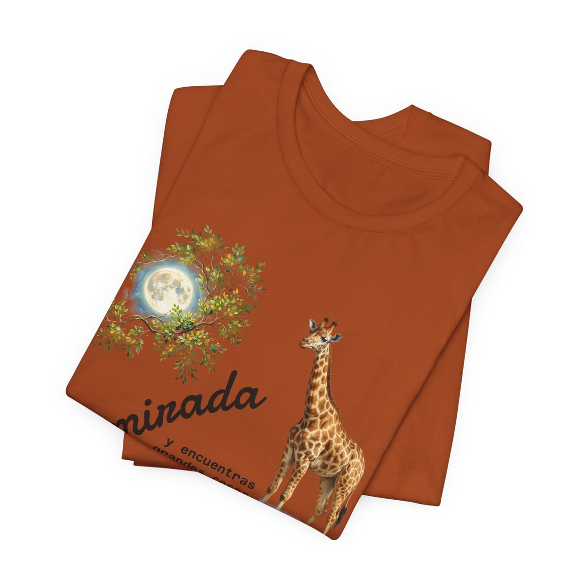 Giraffe Moon Tee — "Eleva tu mirada" Inspirational Graphic T-Shirt
