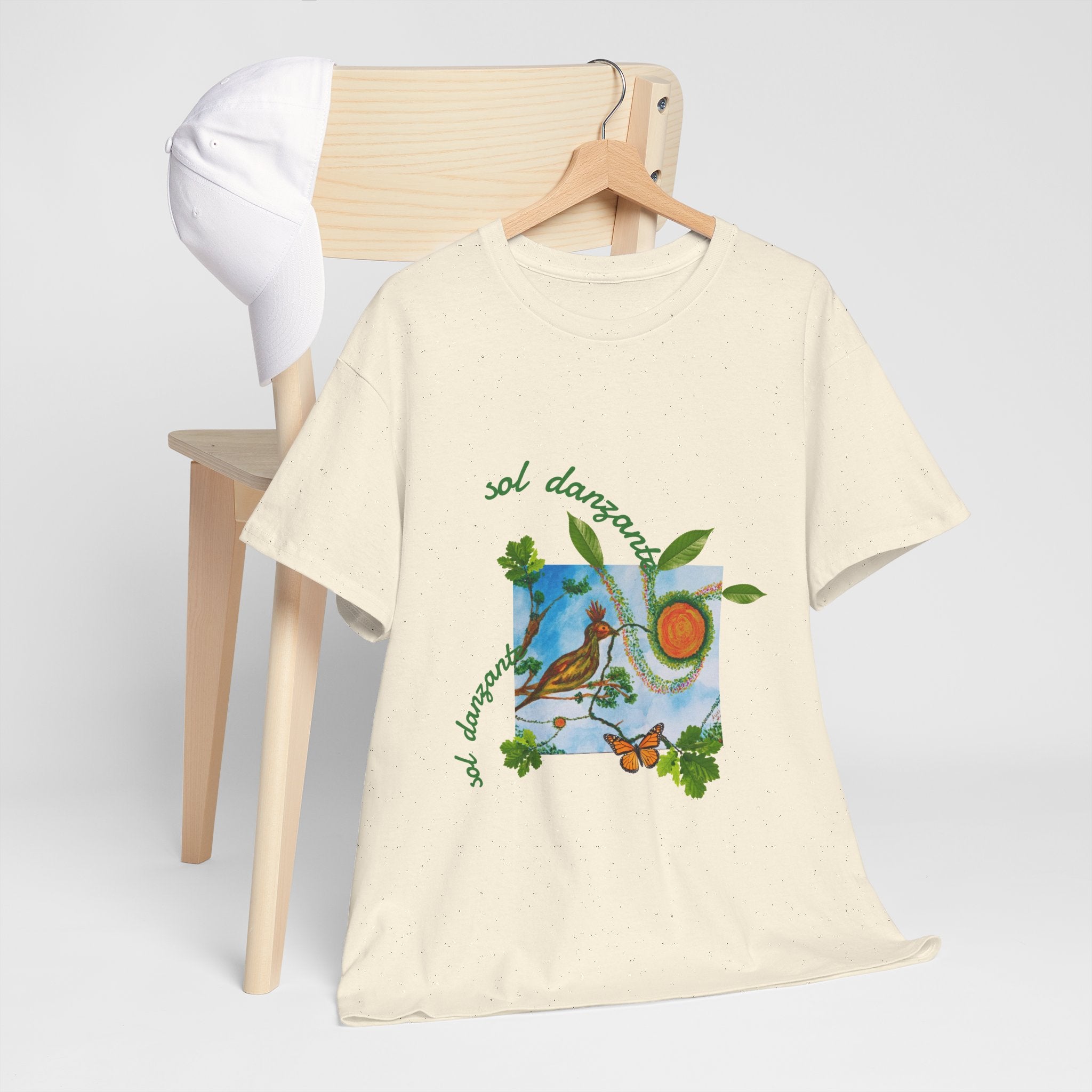 Nature Sunbird Tee — 'sol danzar' Floral Bird Graphic T‑Shirt