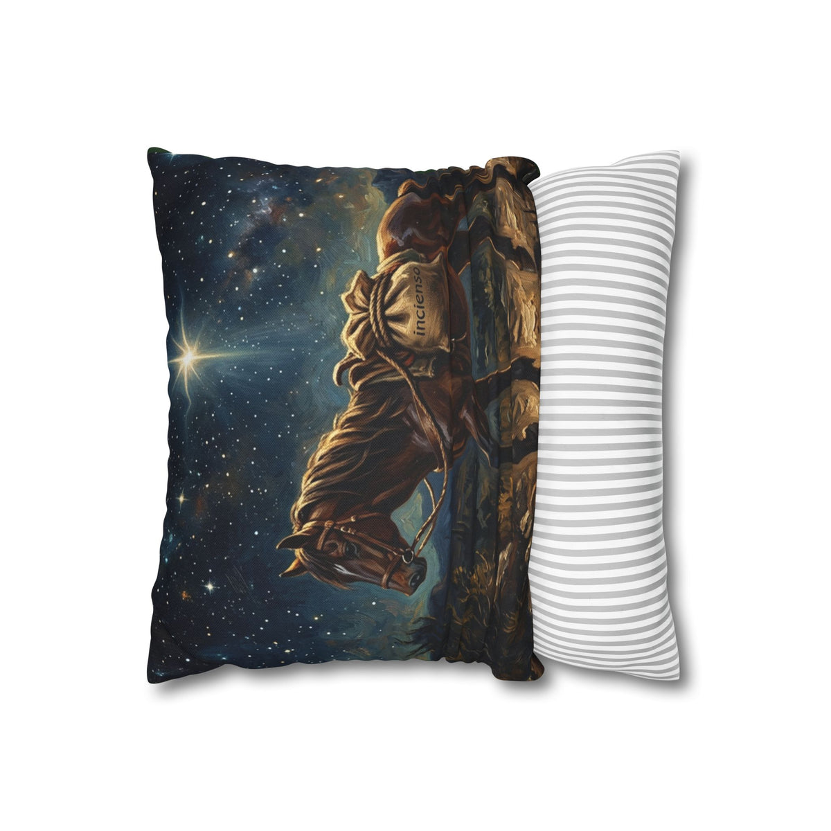 Starry Night Horse Decorative Pillow - Rustic Western Farmhouse Throw Cushion