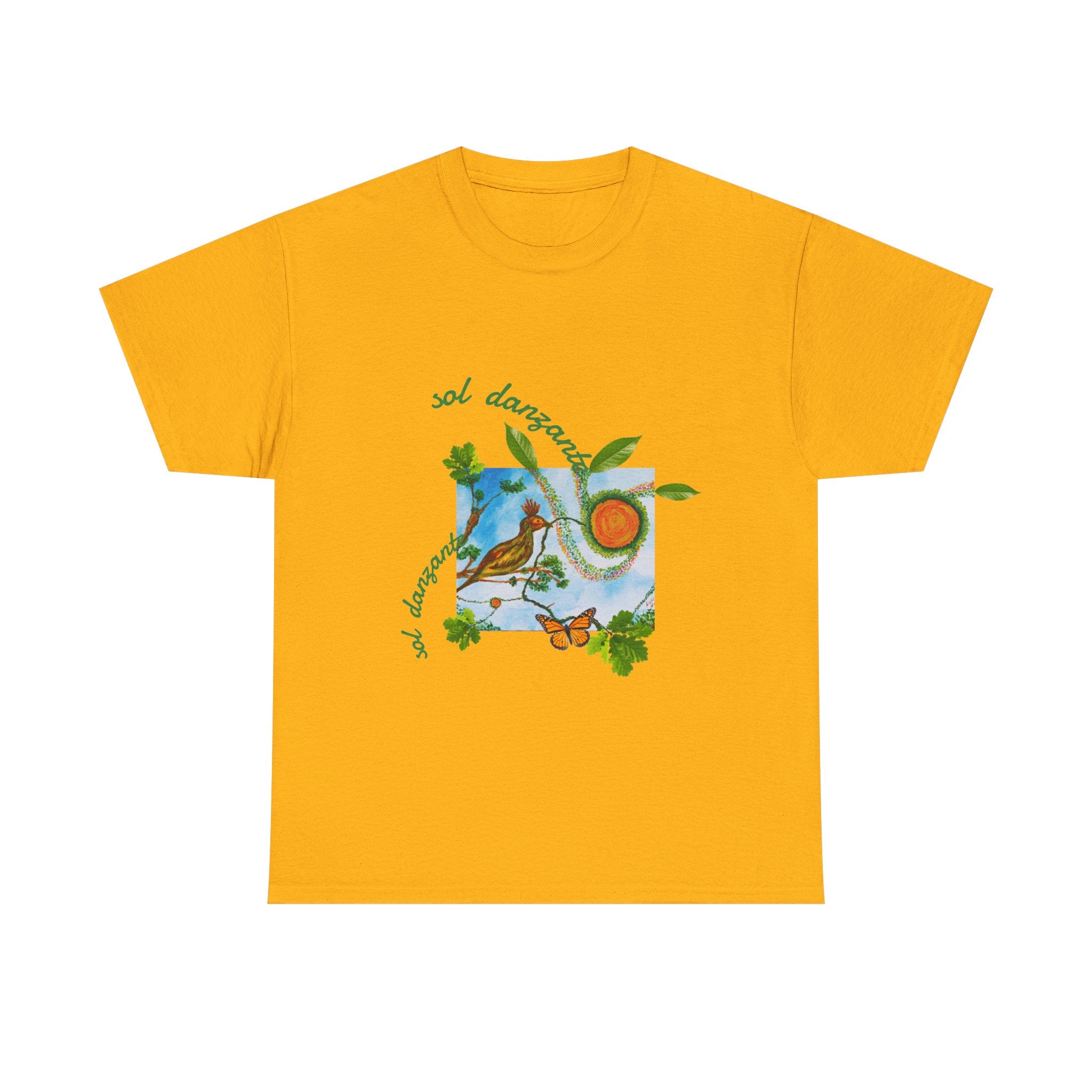 Nature Sunbird Tee — 'sol danzar' Floral Bird Graphic T‑Shirt