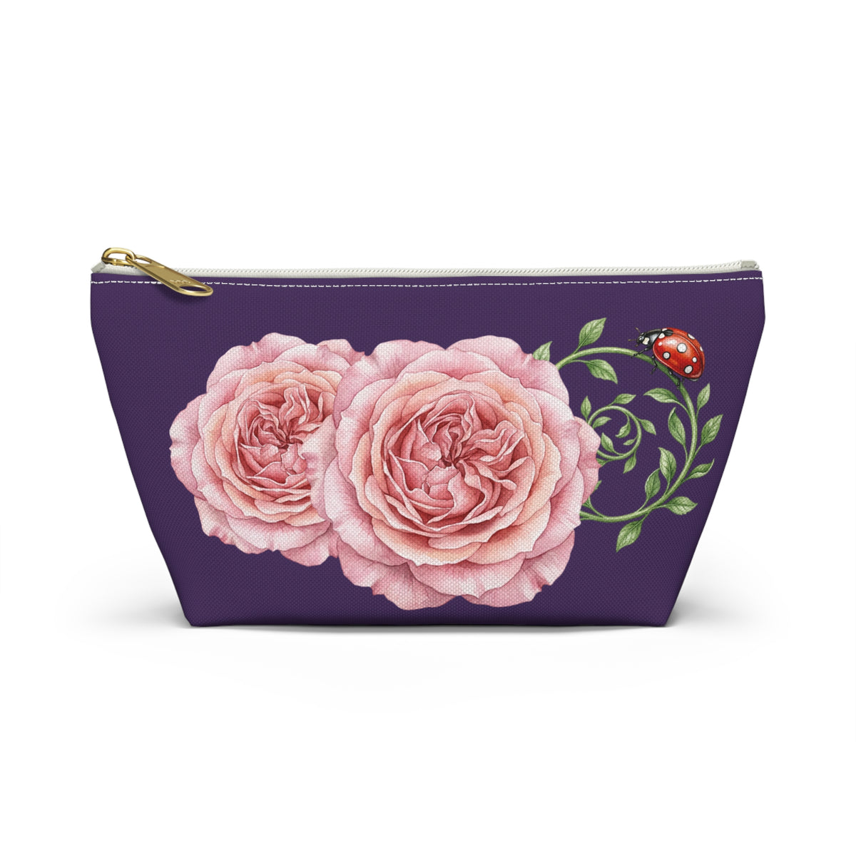 Floral Rose & Ladybug Accessory Pouch