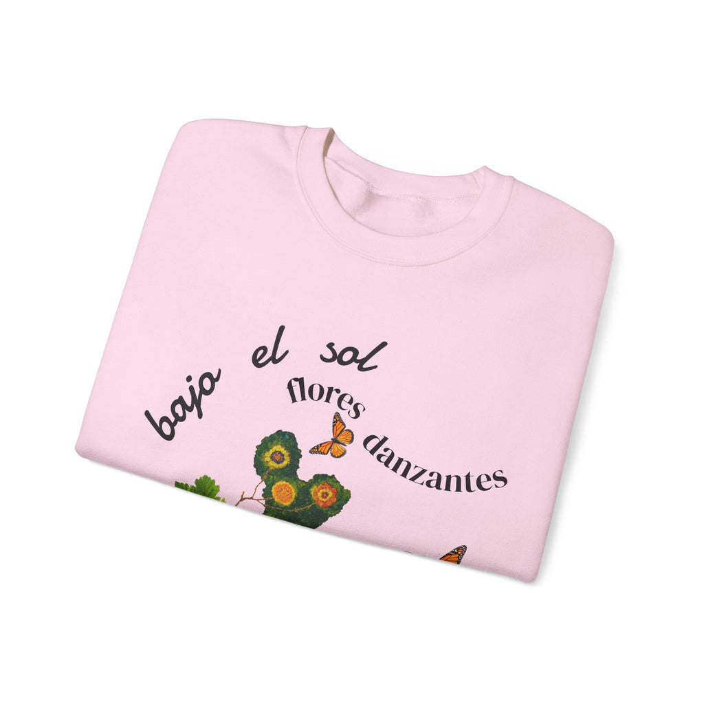 Floral Butterflies Crewneck Sweatshirt — "bajo el sol flores danzantes"