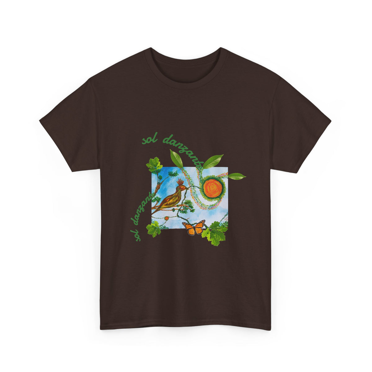 Nature Sunbird Tee — 'sol danzar' Floral Bird Graphic T‑Shirt